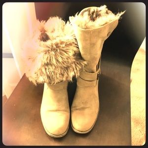 Fur lined tan boots